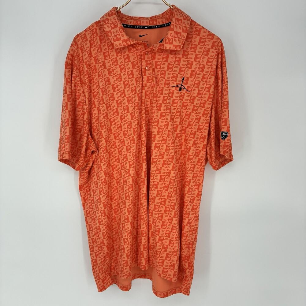 Nike Dri-Fit Par Icon Men's Polo Short Sleeve Shirt Orange Size XL